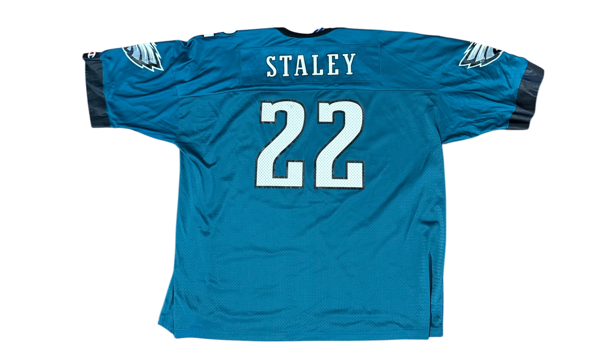 00's Duce Staley Eagles Midnight Green Champion Jersey (PreOwned)