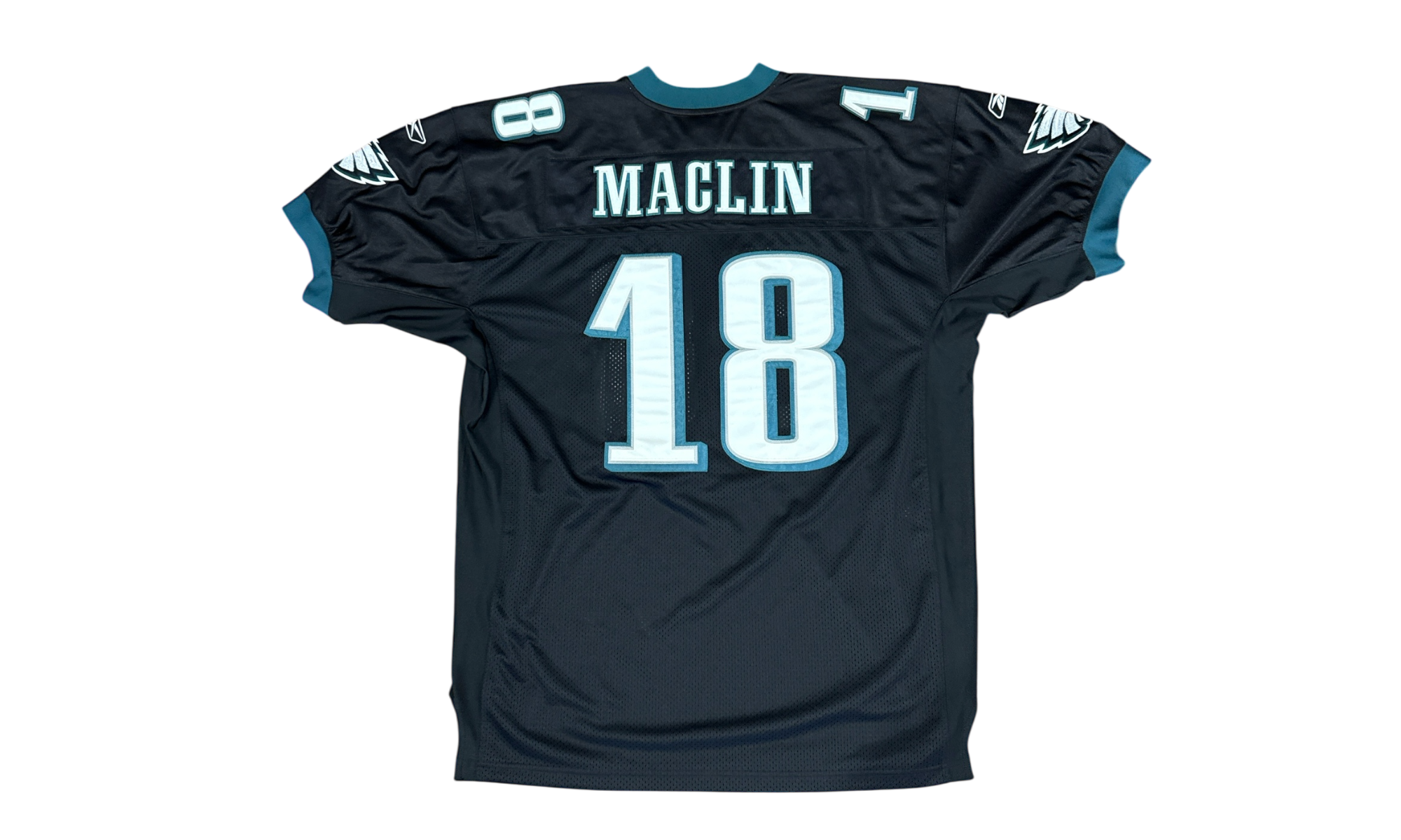 00's Jeremy Maclin Eagles Black Reebok Authentic Jersey (PreOwned)
