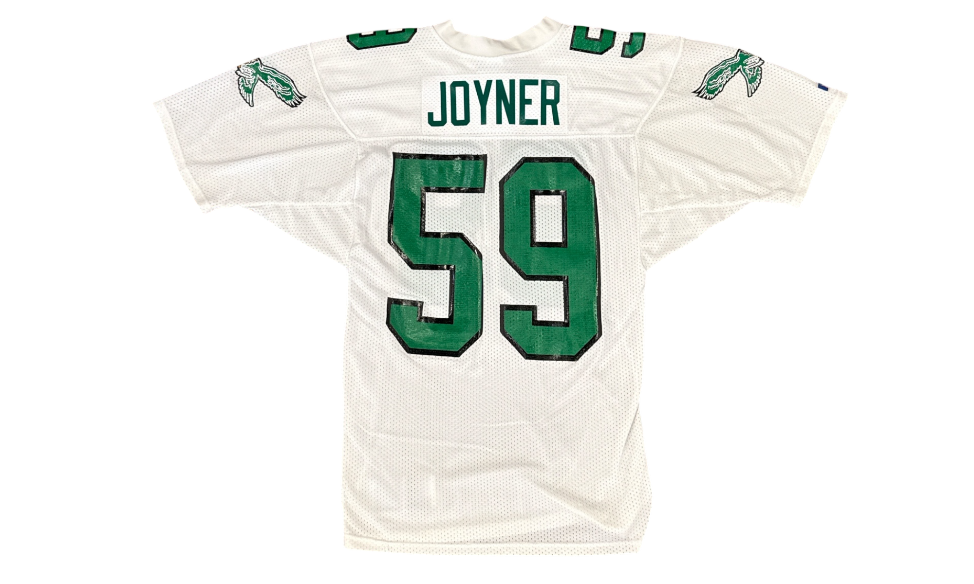 90's Seth Joyner Eagles White/Kelly Green Russell Authentic Jersey (PreOwned)