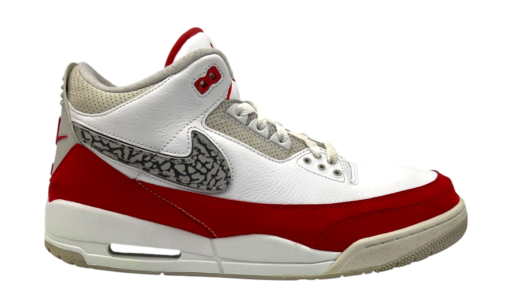 Air Jordan 3 Retro "Tinker White University Red" (PreOwned) (No Box)