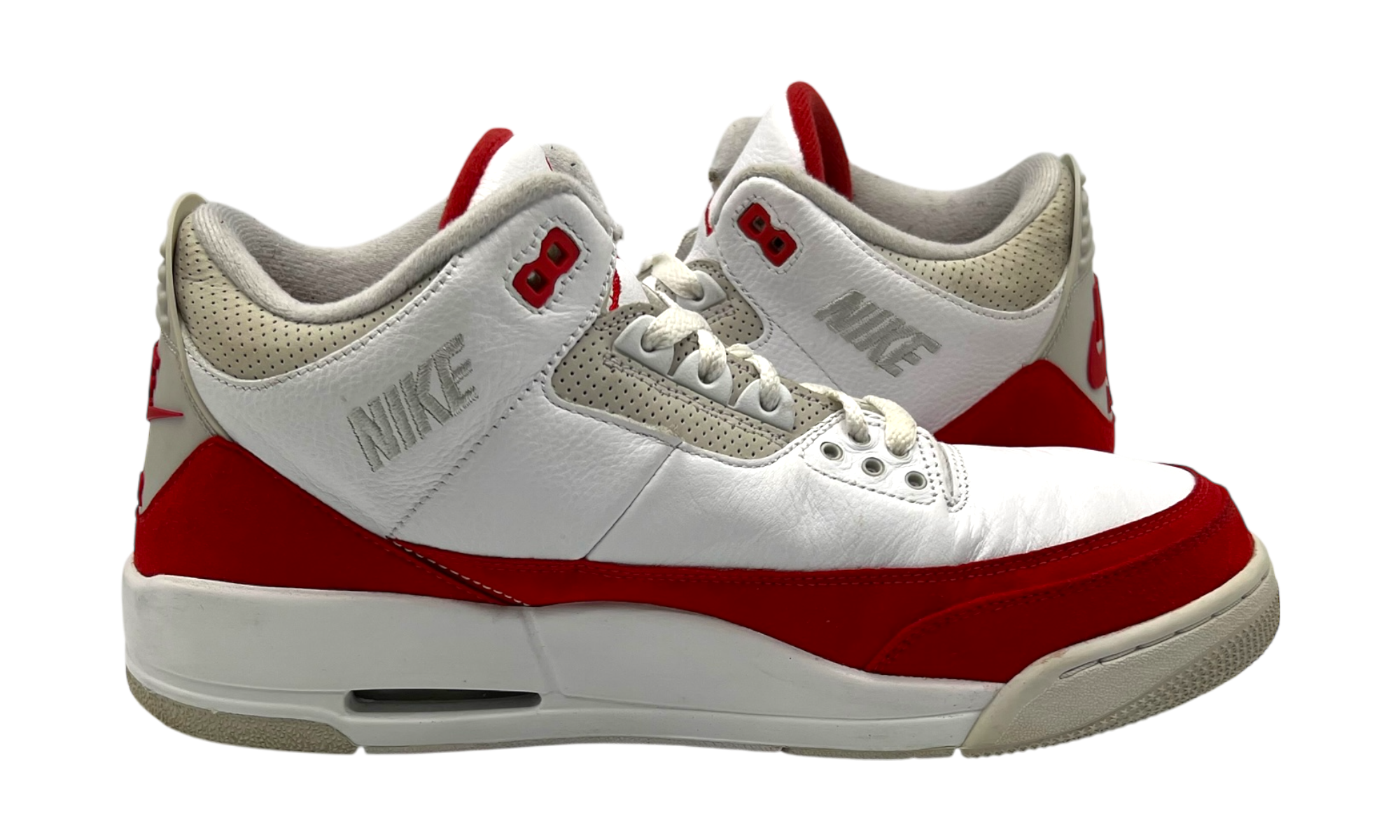 Air Jordan 3 Retro "Tinker White University Red" (PreOwned) (No Box)