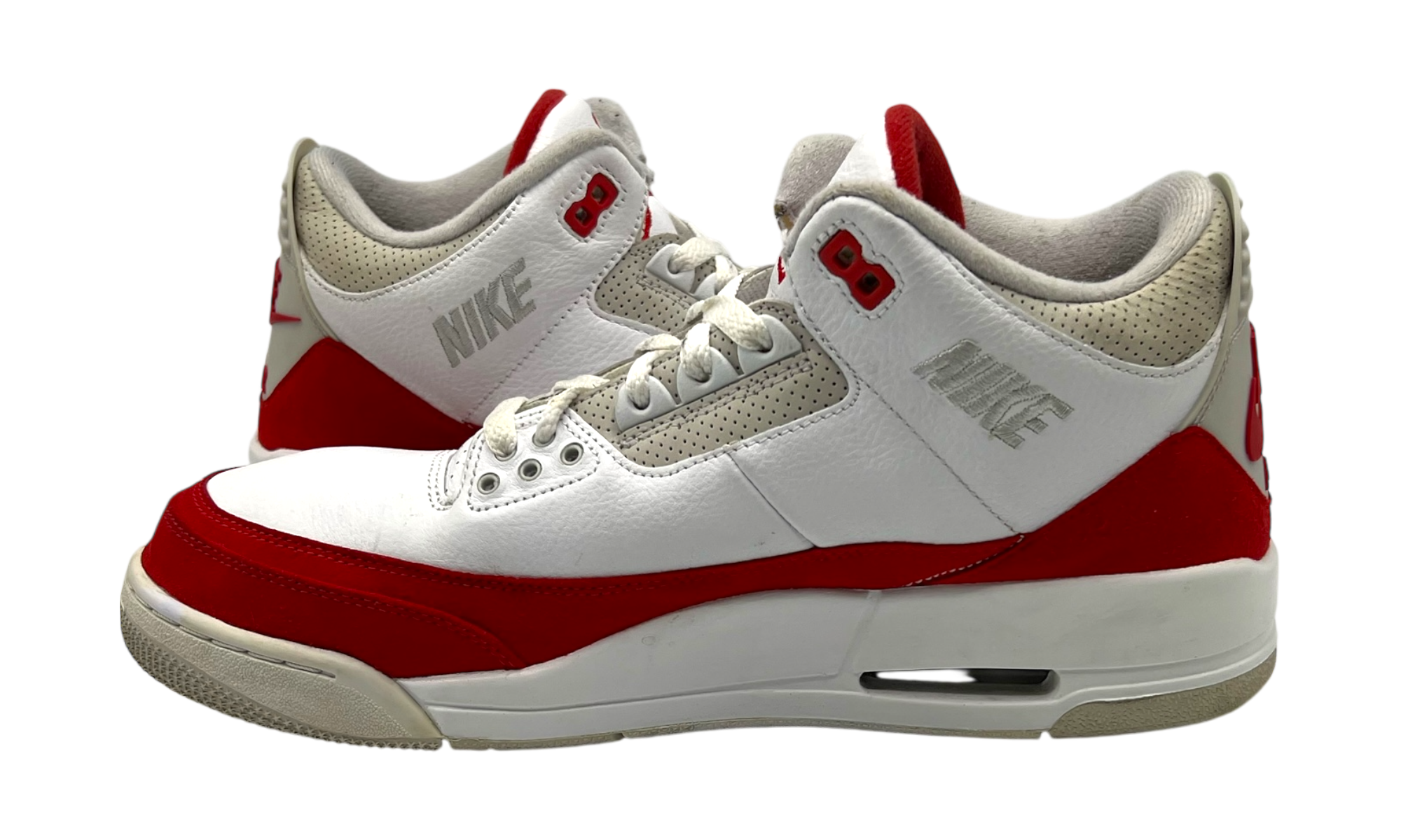 Air Jordan 3 Retro "Tinker White University Red" (PreOwned) (No Box)