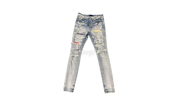 Amiri MX1 Rainbow Patch Distressed Jeans (PreOwned)-White Oreo 4s j-03 Jordan match Sneaker tees NBA Young Boy Toon