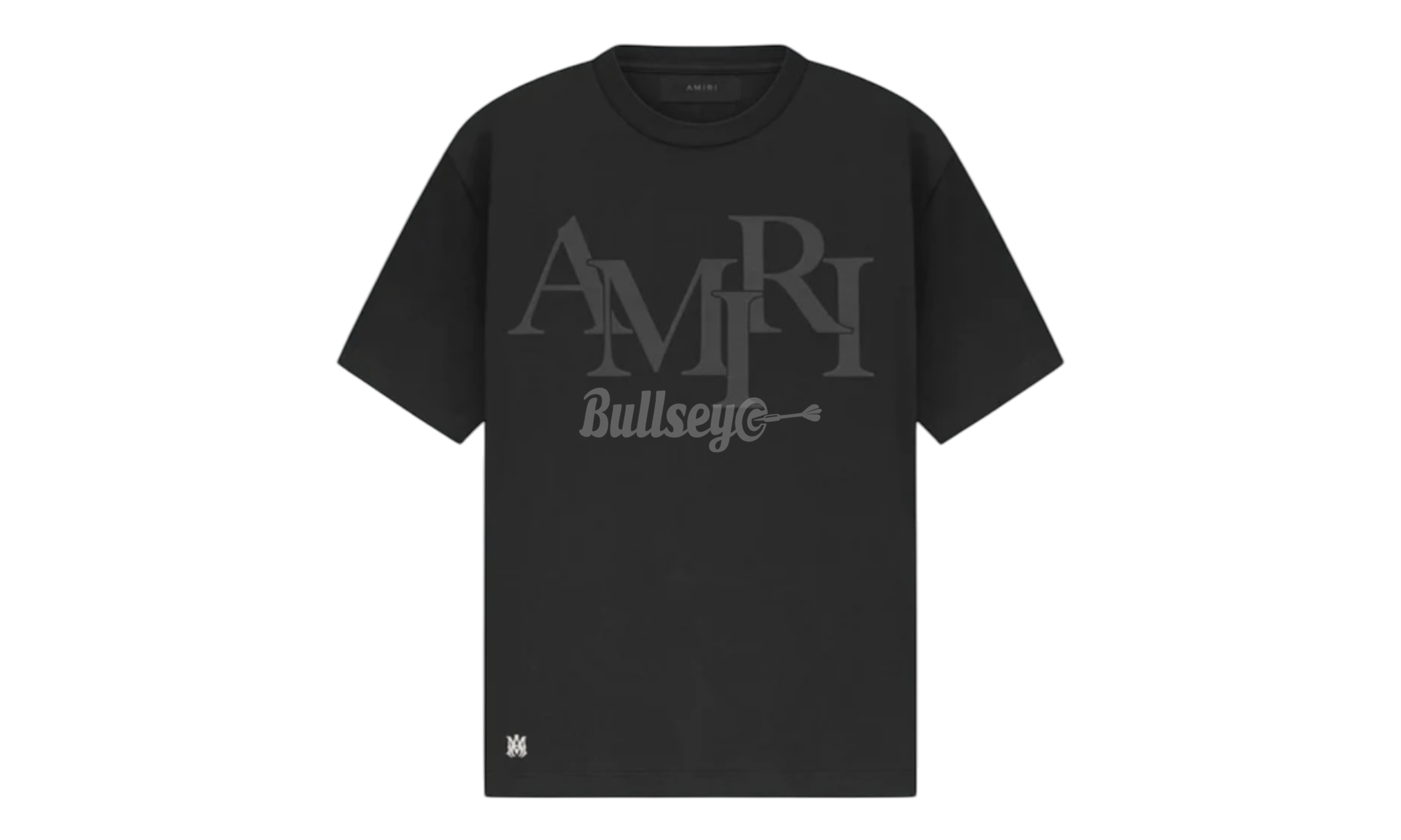 Amiri Staggered Logo Black/Black T-Shirt | BullseyeSB