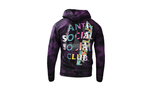 Anti-Social Club "Dissociative" Black/Purple Tie Dye Hoodie-old school adidas jumpsuits for women shoes