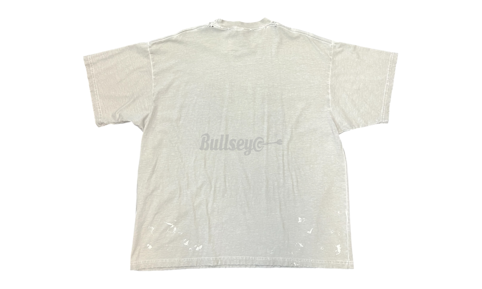 Balenciaga Metal Logo Distressed Grey T-Shirt (PreOwned)