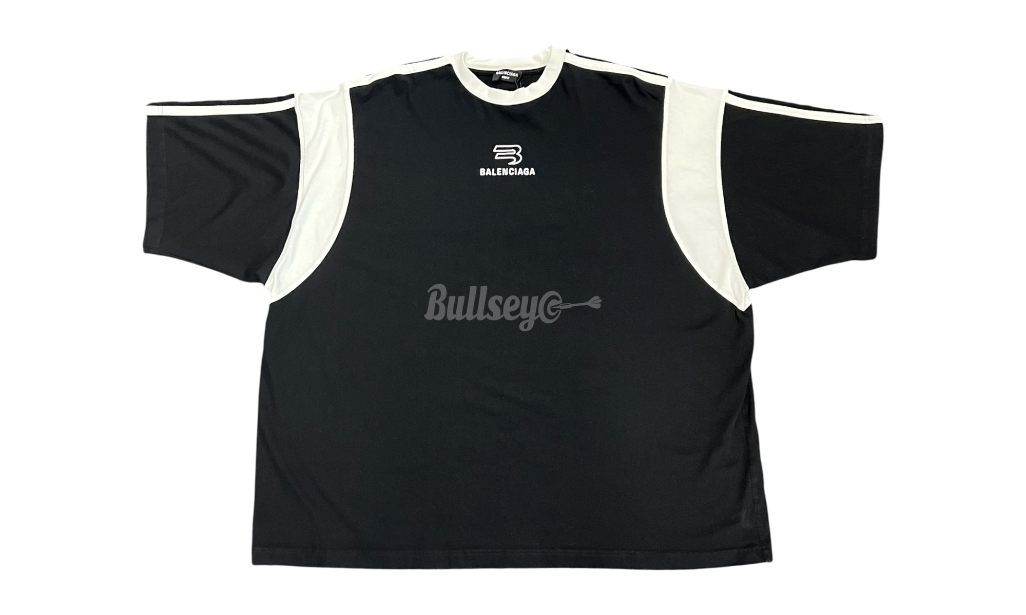 Balenciaga Sporty B Boxy Fit "Black/White" T-Shirt (PreOwned) (Flawed)-Bullseye Sneaker Boutique