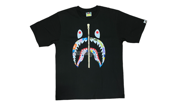 Bape Brown Shark Multi Color Camo Zip-Up T-Shirt-nike kyrie 7 ep copa