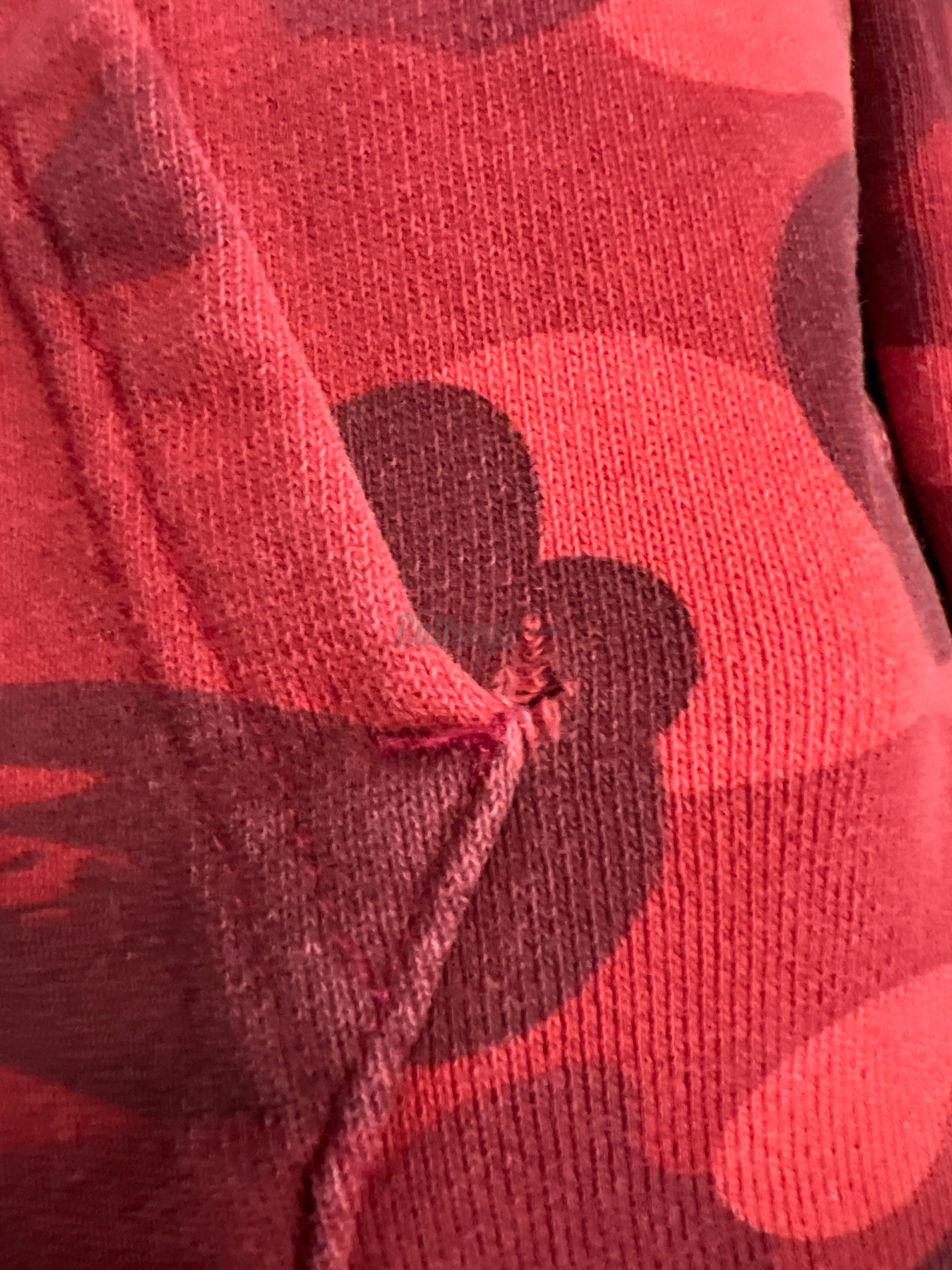 Bape Color Camo Logo Full Zip Red Hoodie (PreOwned)