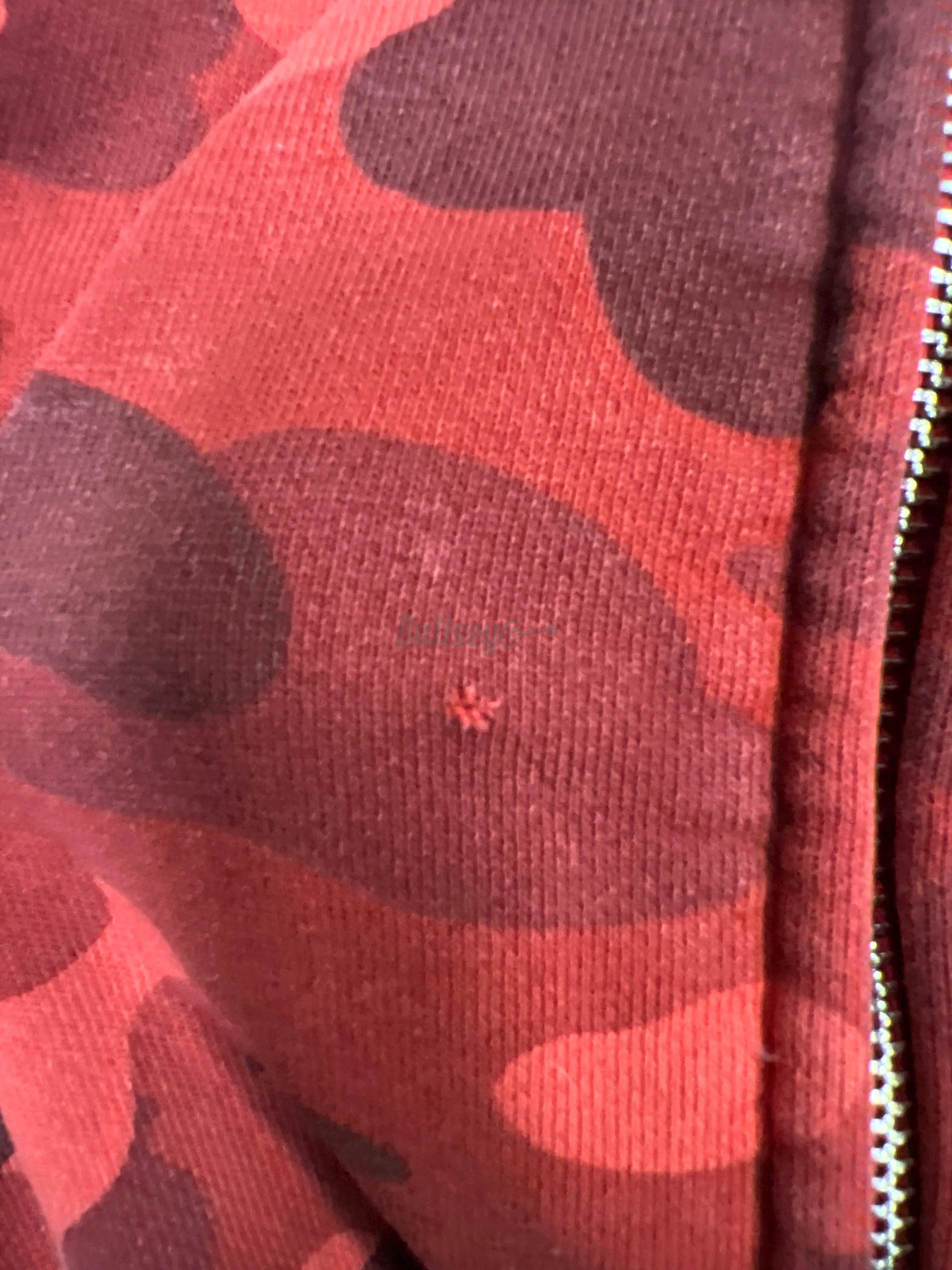 Bape Color Camo Logo Full Zip Red Hoodie (PreOwned)