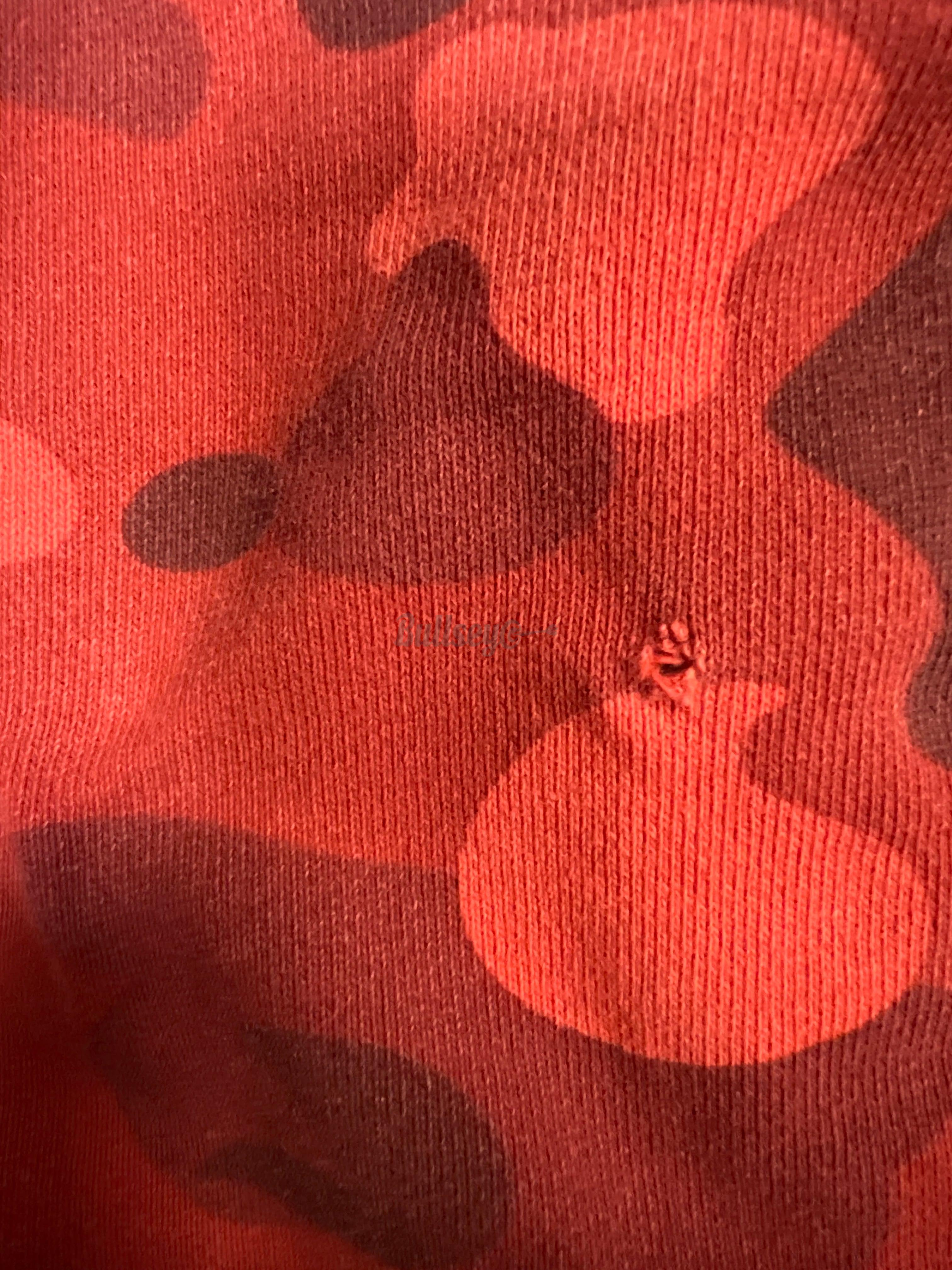 Bape Color Camo Logo Full Zip Red Hoodie (PreOwned)