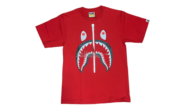 Bape Red Shark Zip-Up T-Shirt-air hornets jordan 1 mid coral gold 852542 600 release info