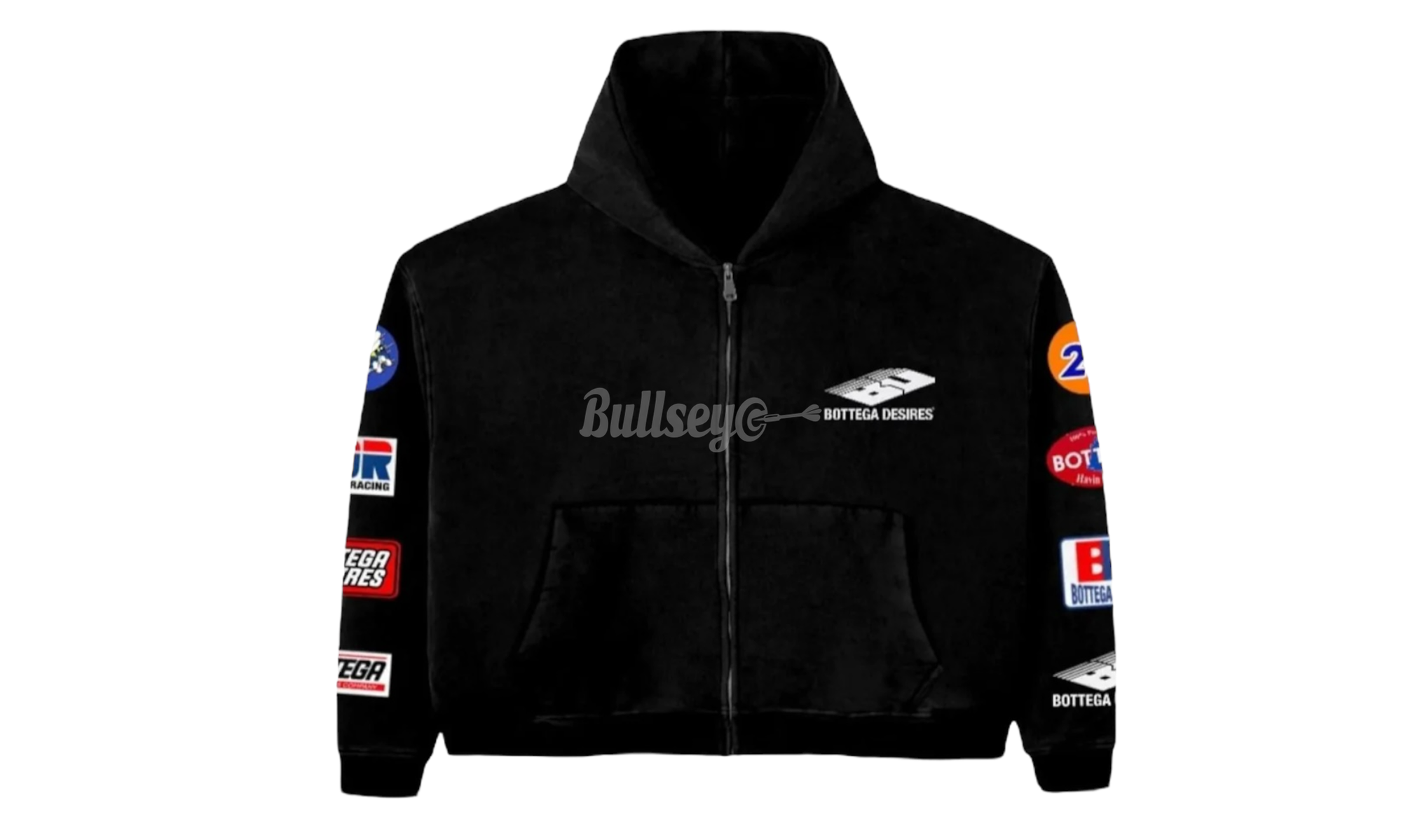Bottega Desires Patches Black Hoodie-Bullseye Sneaker Boutique