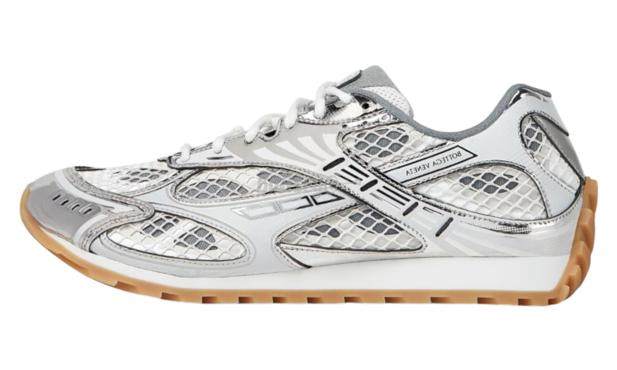 Bottega Veneta Silver White Orbit Sneakers-Bullseye Sneaker Boutique