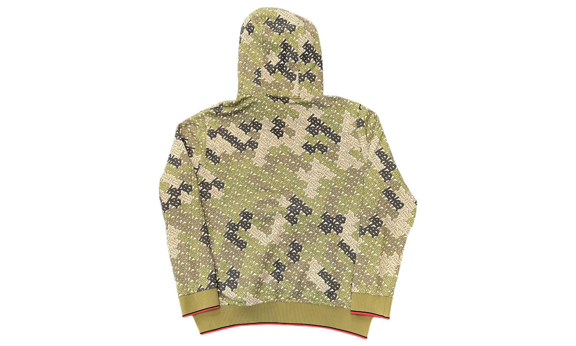Burberry Green Monogram Pattern Green Hoodie (PreOwned)