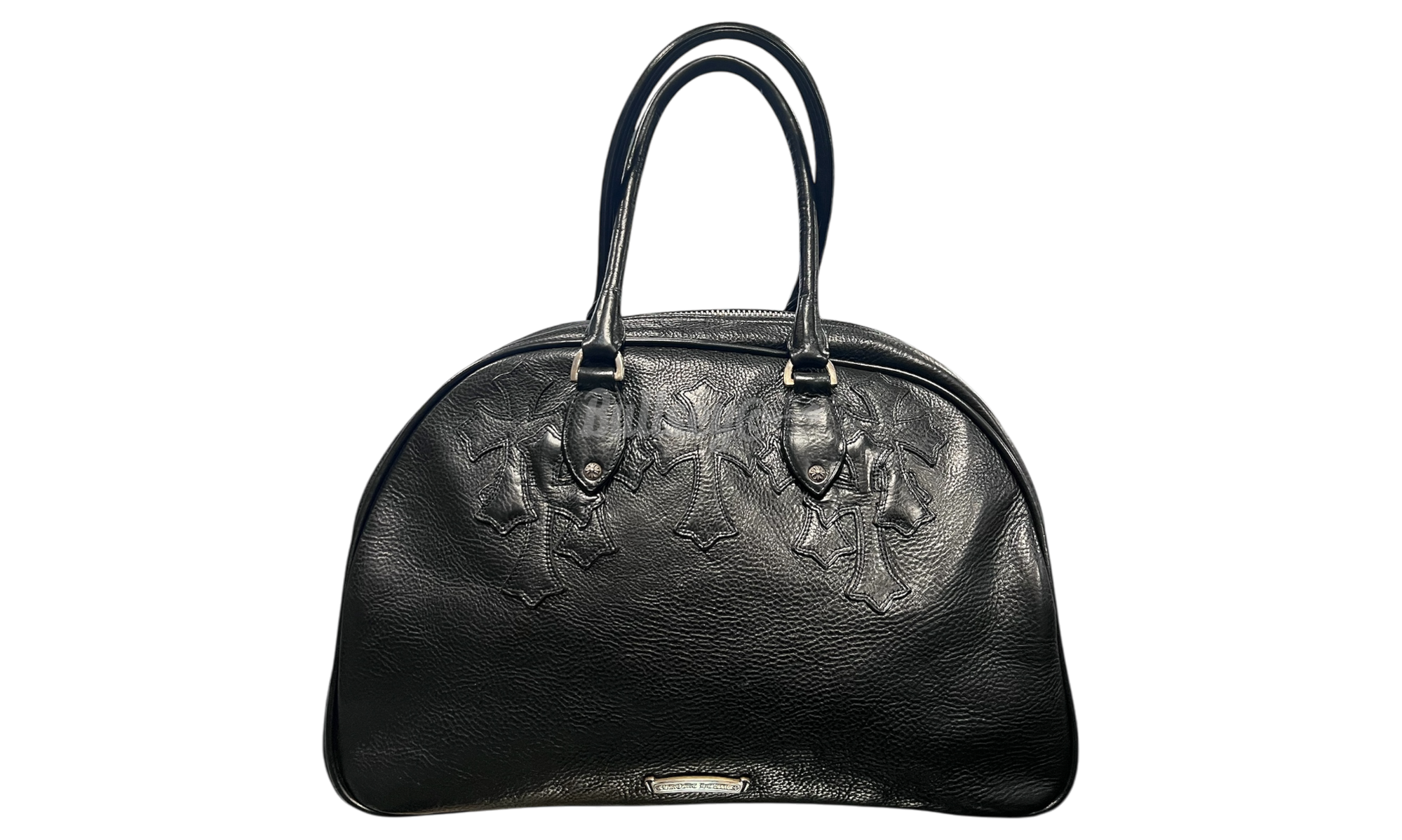 Chrome Hearts Black Patches Bowling Bag