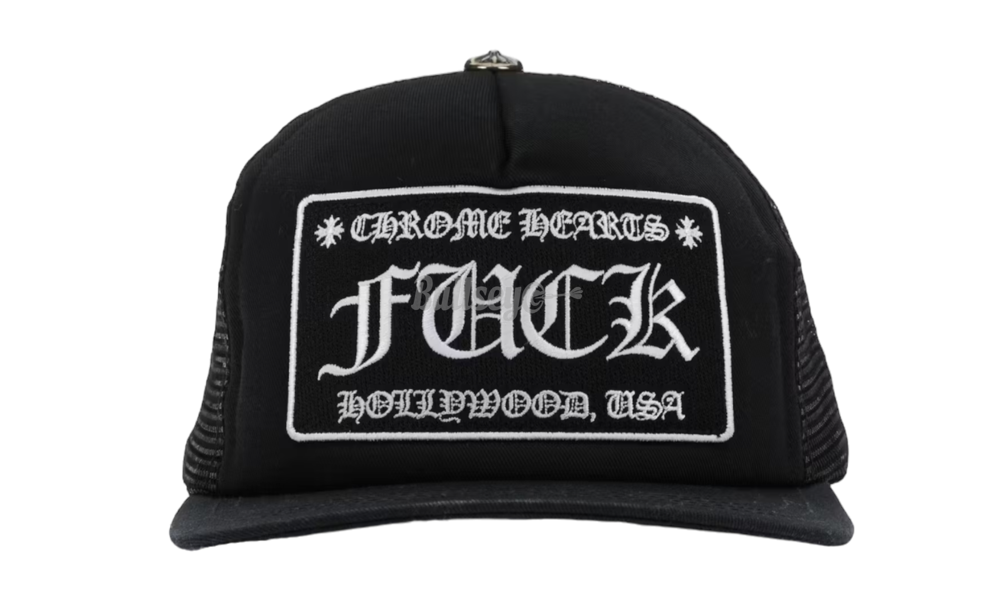 Chrome Hearts Black/White Fuck Hollywood Trucker Hat Chrome Hearts Black/White Fuck Hollywood Trucker Hat