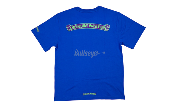 Chrome Hearts Blue Scroll Label T-Shirt-New Balance CT30 Dark Blue White Skate Shoes CT30MC2