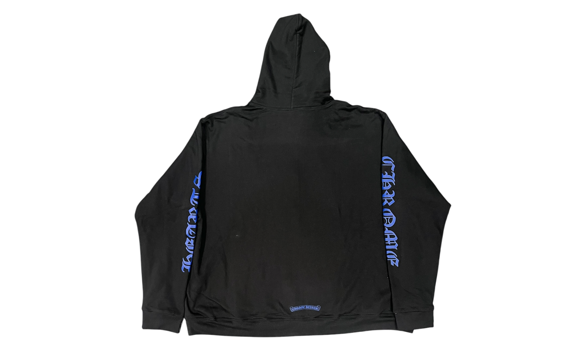 Chrome Hearts Blue Vertical Letter Black Zip-Up Hoodie