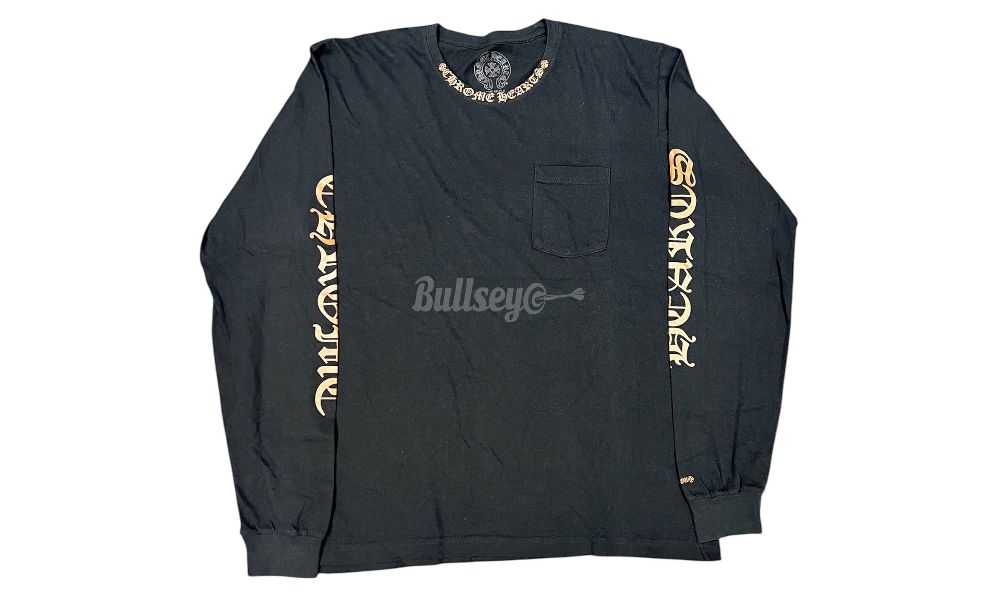 Chrome Hearts Bronze Neck Letters Black Long Sleeve T-Shirt