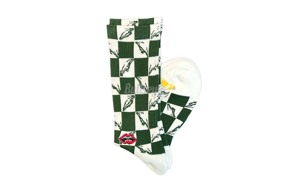Chrome Hearts Chomper Socks Green-Is the Ultimate Horse Girl in Western Boots and Neon Cow-Print for Wyoming Birthday Party