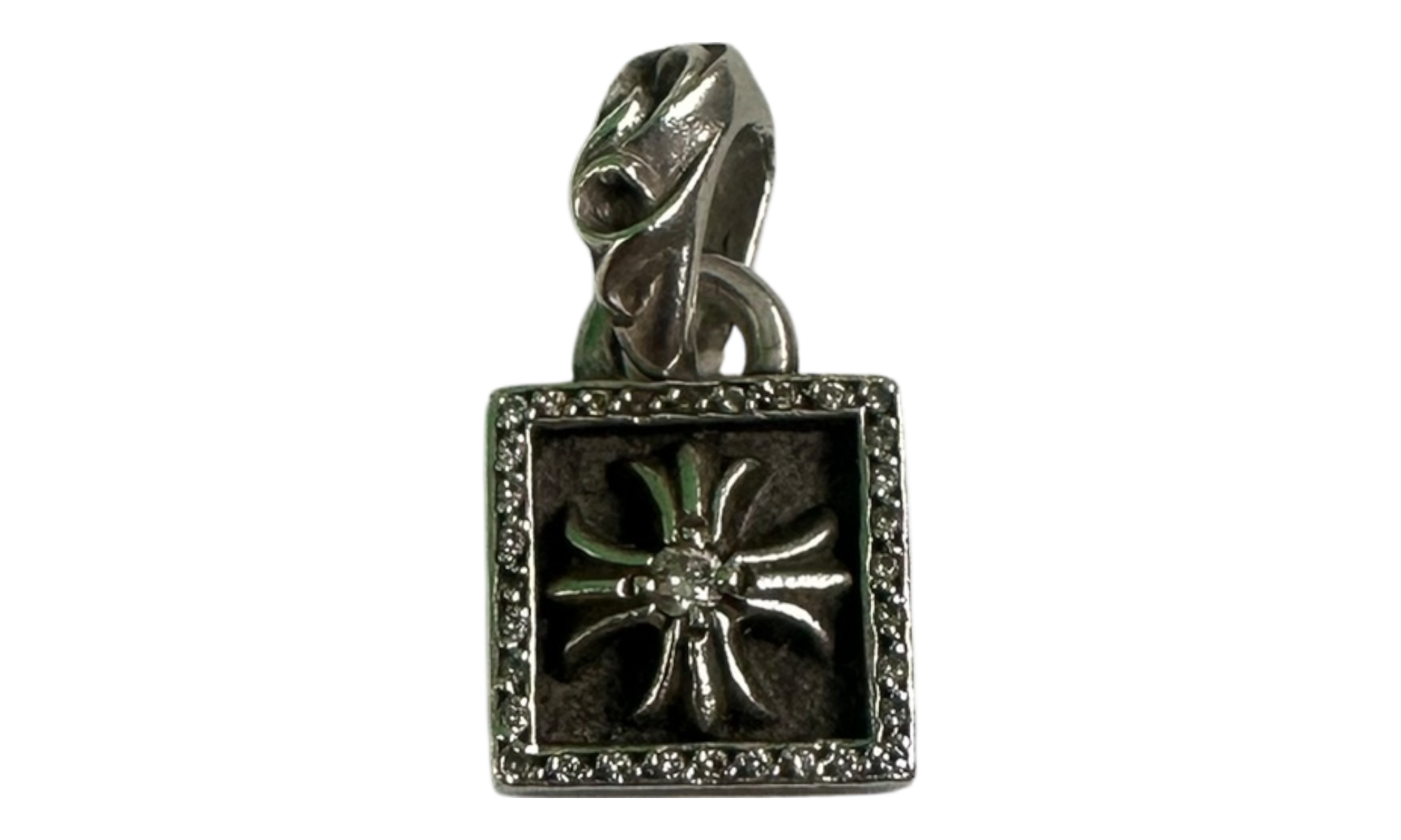 Chrome Hearts Cross Diamond Paved Frame Pendant (PreOwned)-Bullseye Sneaker Boutique