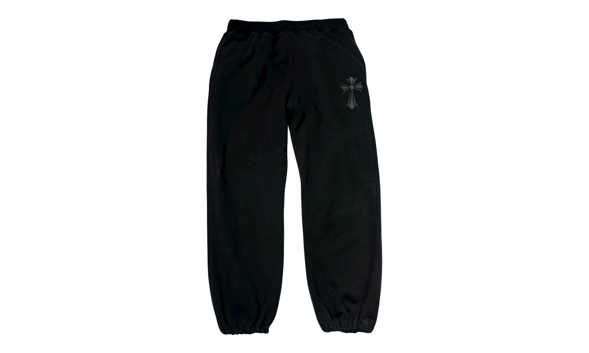 Chrome Hearts Embroidered Cross T-Bar Black Sweatpants (PreOwned)-Bullseye Sneaker Boutique
