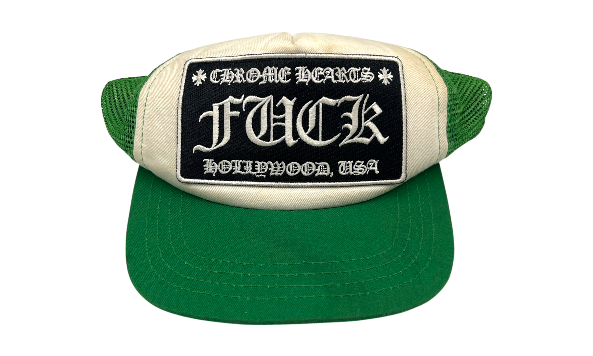 Chrome Hearts Green/White Fuck Trucker Hat (PreOwned)-Bullseye Sneaker Boutique