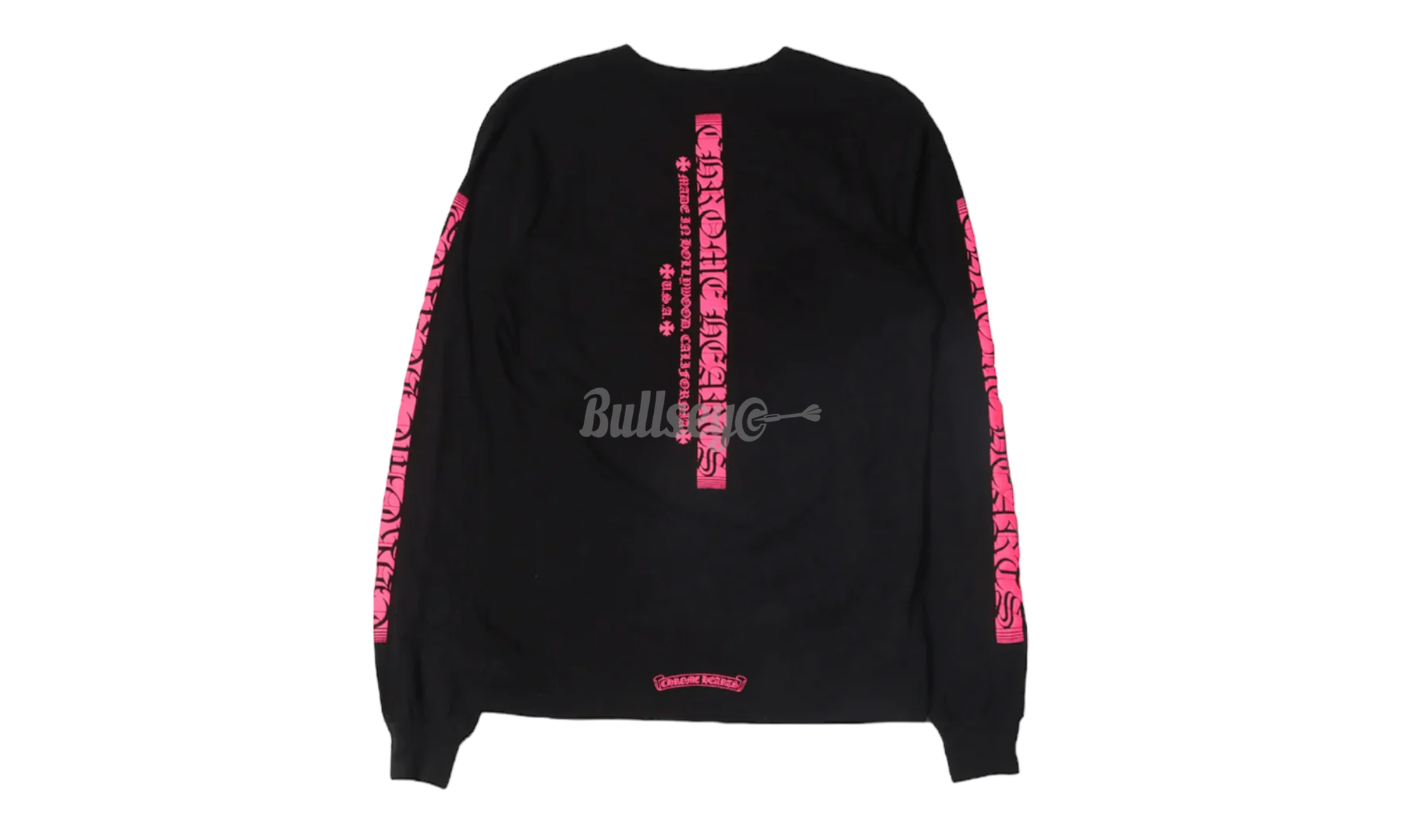 Chrome Hearts Hollywood USA Pink Letter Black Longsleeve T-Shirt (PreOwned)-Bullseye Sneaker Boutique