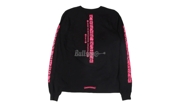 Chrome Hearts Hollywood USA Pink Letter Black Longsleeve T-Shirt-New Balance CT30 Dark Blue White Skate Shoes CT30MC2