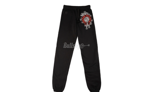 Chrome Hearts Horseshoe Red Cemetery Cross Sweatpants-Type side-buckle sandals Black