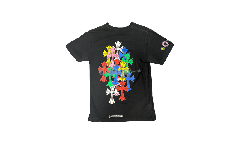 Chrome Hearts Multi Color Cross Cemetery Black T-Shirt (PreOwned)-Manoukian BOOTS EN CUIR PAPRIKA
