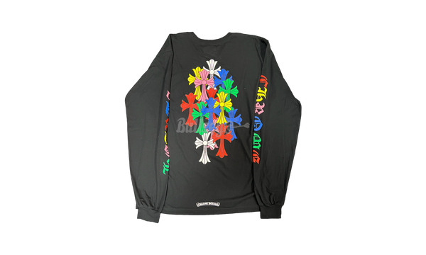 Chrome Hearts Multi Color Cross Cemetery Longsleeve Black T-Shirt (Flawed)-Favourites Mint Velvet Quinn Black Peep Toe Boots Inactive