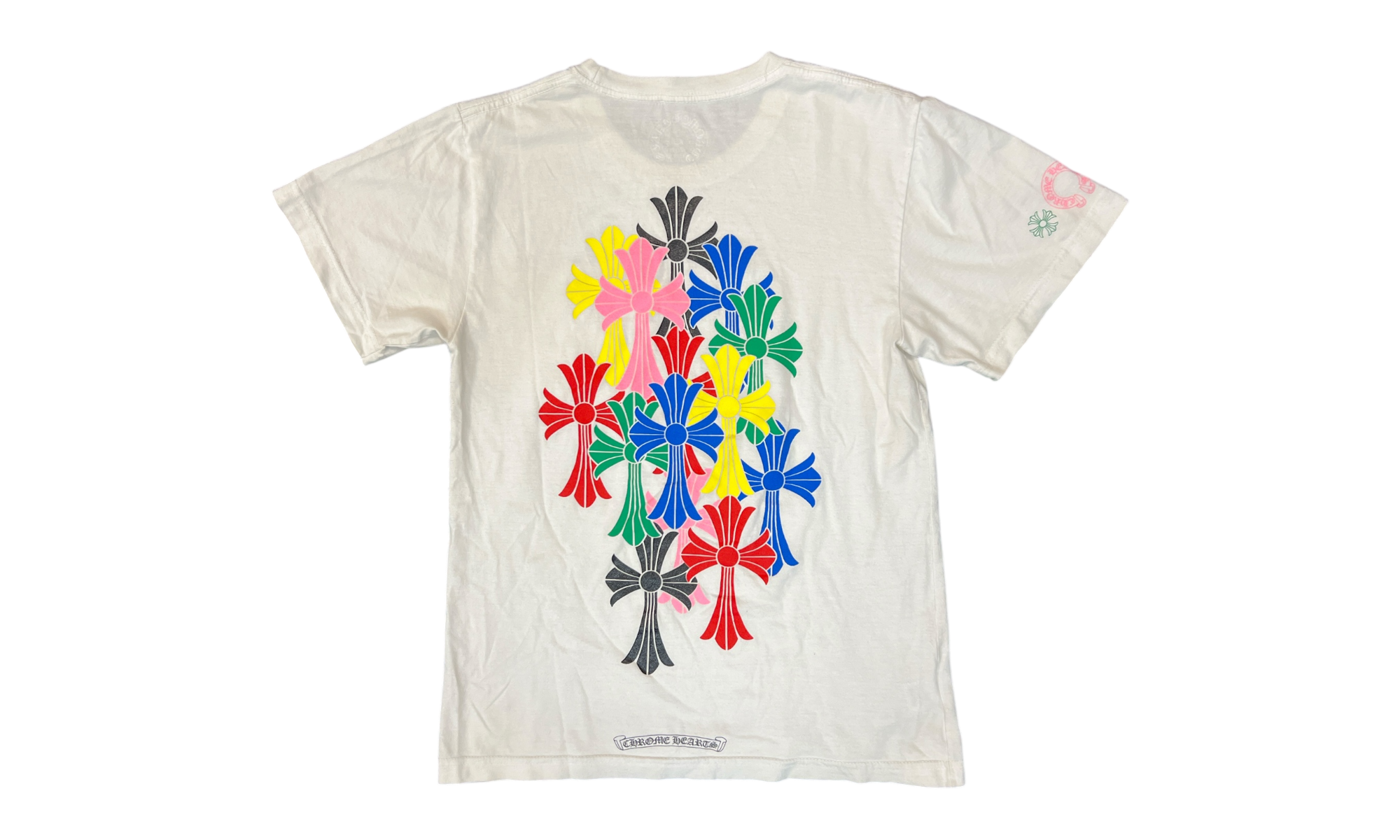 Chrome Hearts Multi Color Cross Cemetery White T-Shirt (PreOwned)-Bullseye Sneaker Boutique