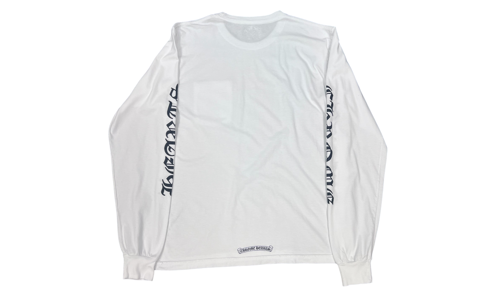 Chrome Hearts Neck Logo Letters White/Black Longsleeve T-Shirt (Preowned)