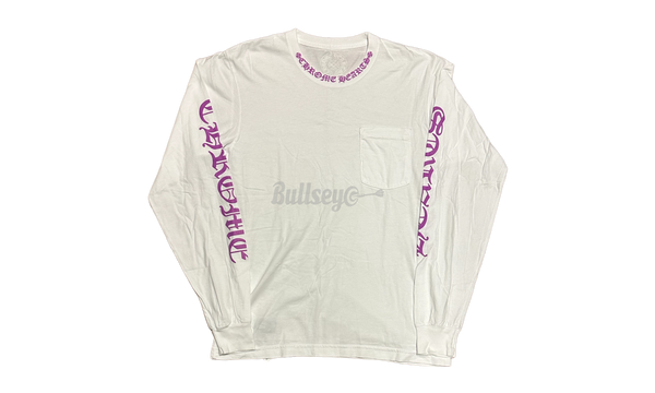 Chrome Hearts Purple Neck Letter White Longsleeve T-Shirt-Bullseye Sneaker Boutique