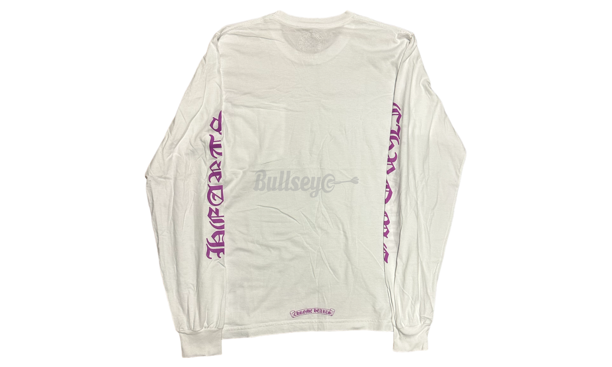 Chrome Hearts Purple Neck Letters White Longsleeve T-Shirt