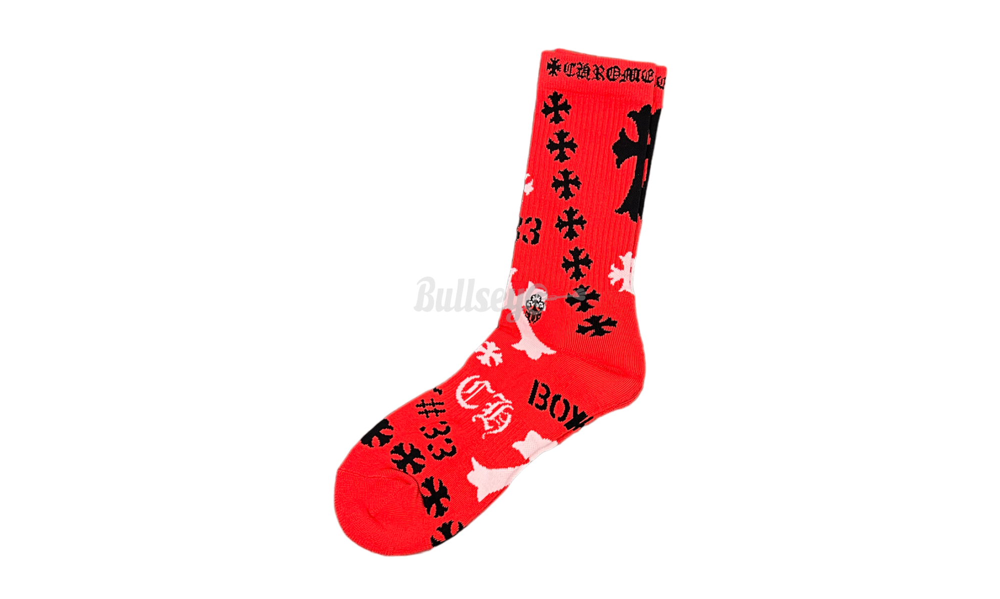 Chrome Hearts Stencil Socks "Red"-Bullseye Sneaker Boutique