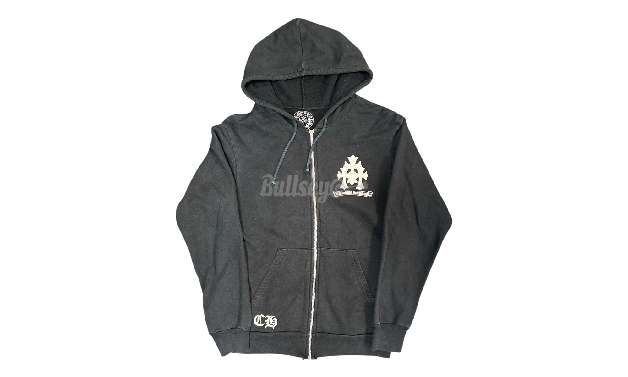 Chrome Hearts Tire Tracks Black Zip-up Hoodie (PreOwned) (Broken Zipper)