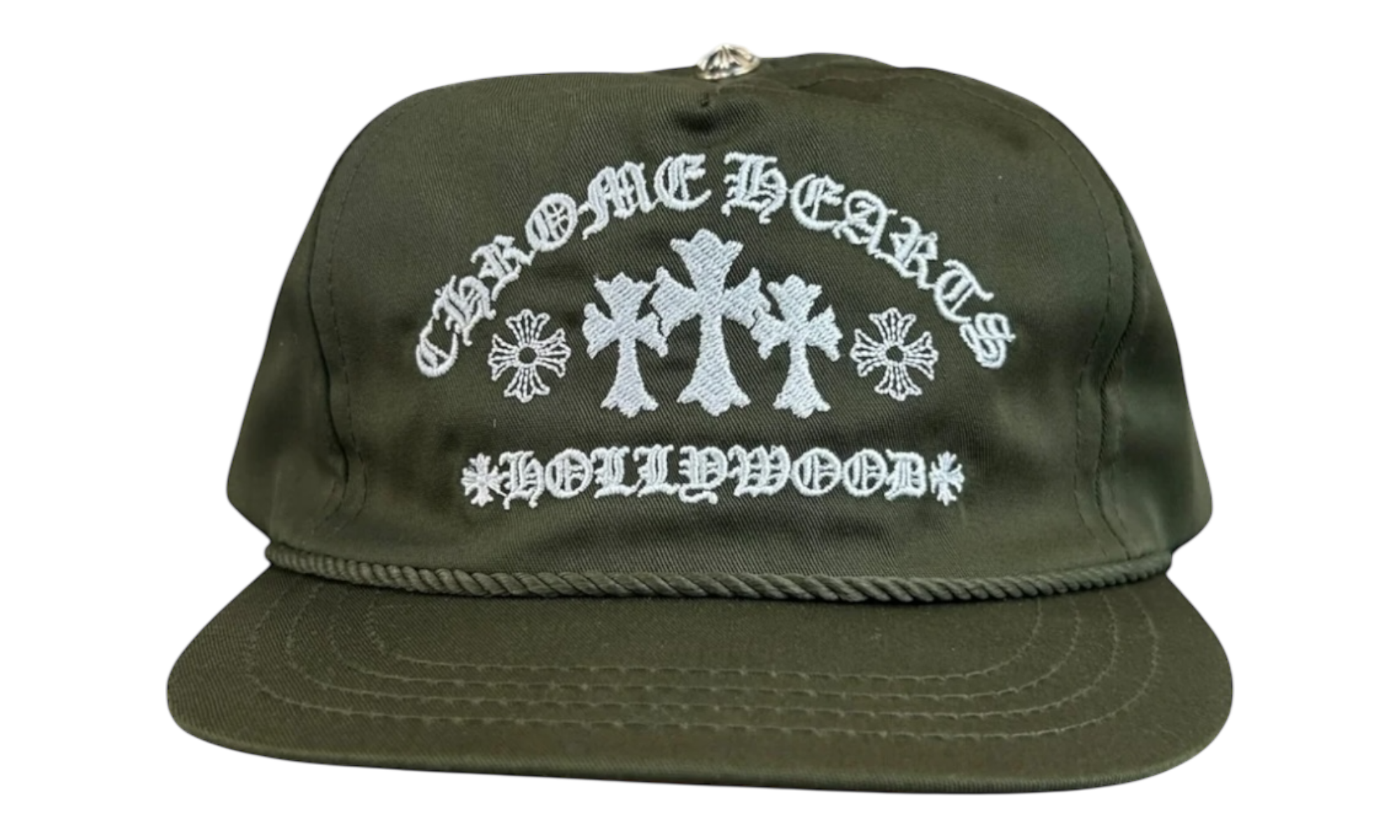 Chrome Hearts Triple Cross Olive Trucker Hat-Bullseye Sneaker Boutique