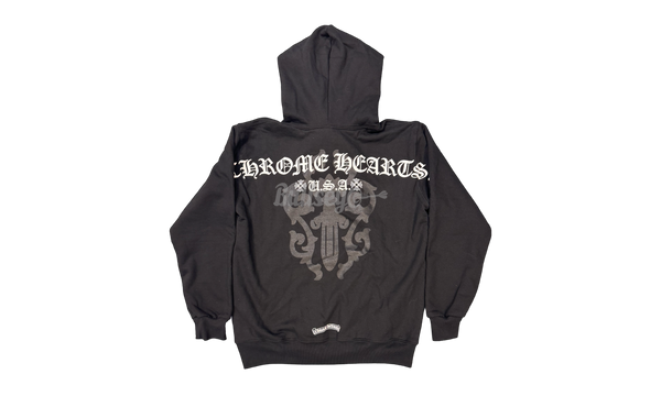Chrome Hearts USA Dagger Thermal Zip-Up Hoodie-Florens applique flower leather sandals