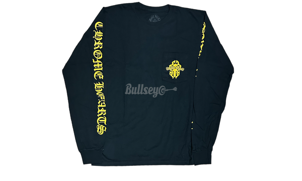 Chrome Hearts Yellow Dagger Black Longsleeve T-Shirt-New Balance CT30 Dark Blue White Skate Shoes CT30MC2