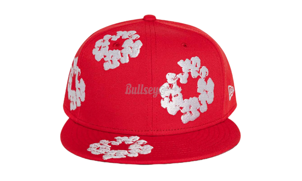 Denim Tears New Era Cotton Wreath Red Fitted Hat-adidas nmd r1 cloud white clear orange glass decor