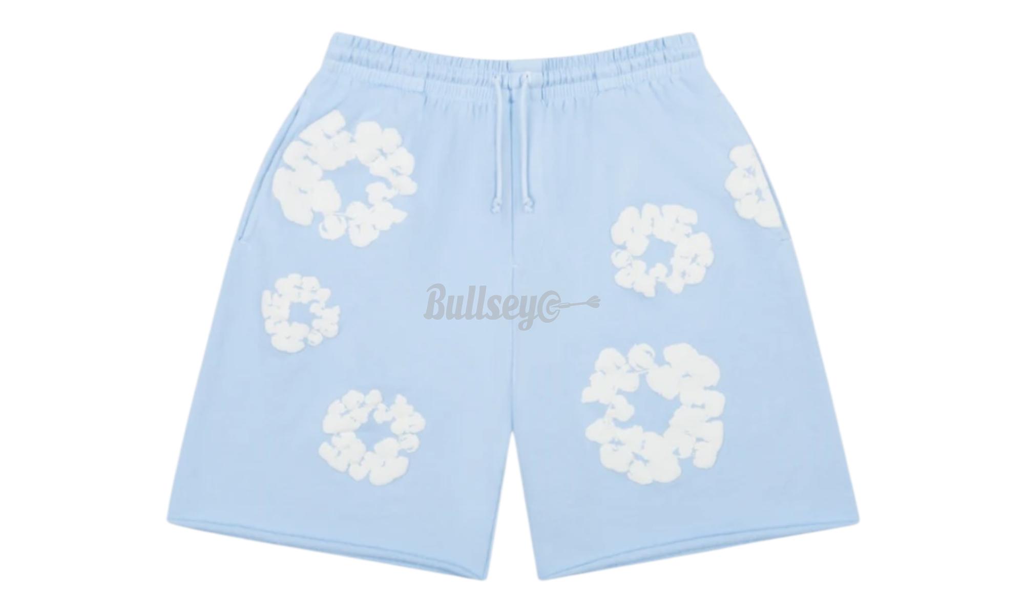 Denim Tears The Cotton Wreath Powder Blue Sweat Shorts-Bullseye Sneaker Boutique