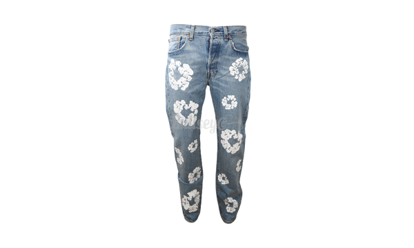 Denim Tears X Levi's Cotton Wreath Jeans Light Wash-Nike Dunk Low Panda
