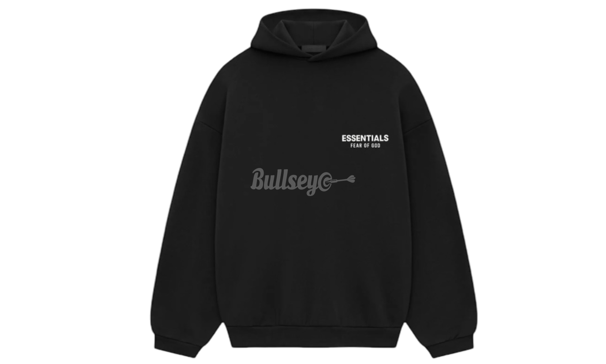 Fear of God Essentials Fleece Black Hoodie (FW24) | BullseyeSB