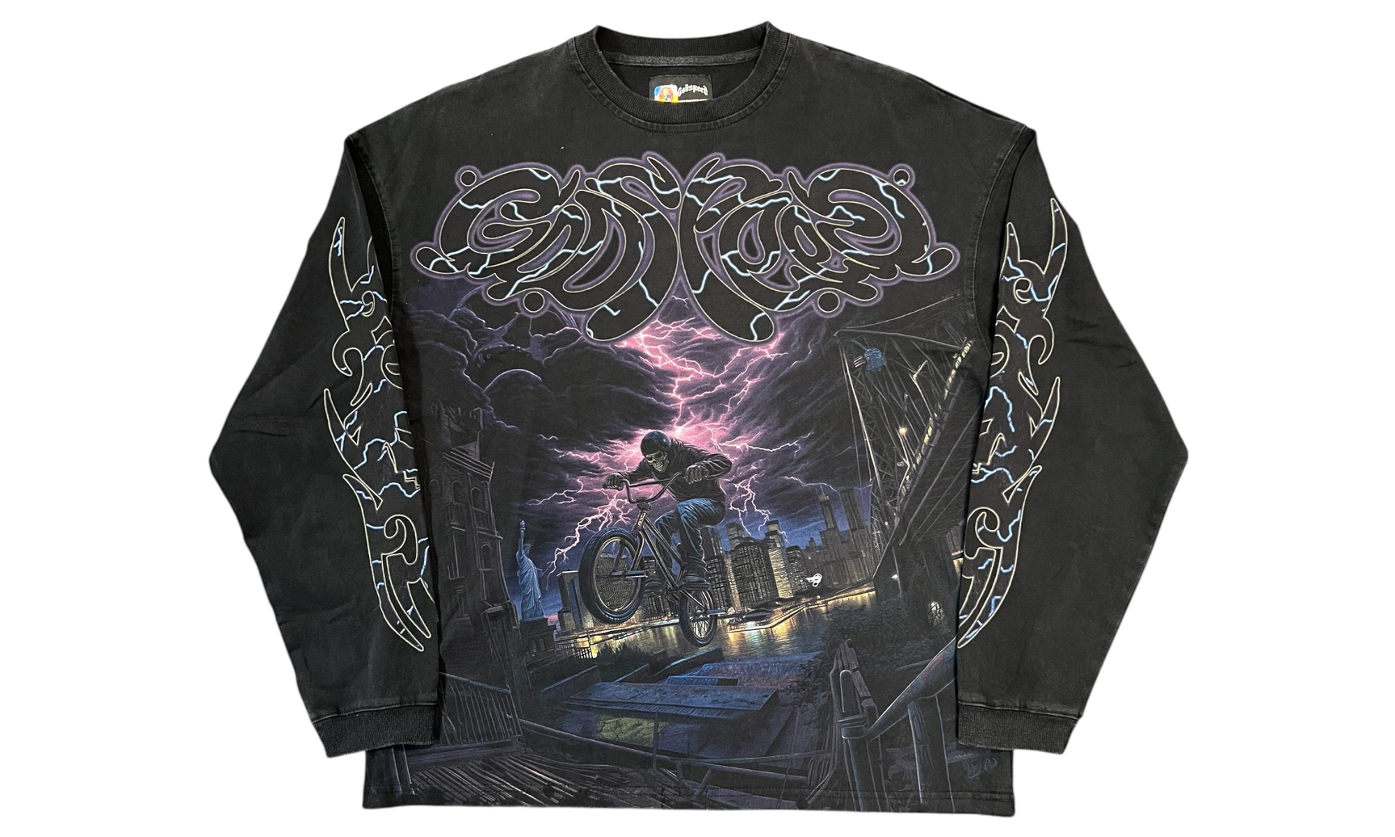 Godspeed B.M.X Washed Black Longsleeve T-Shirt-Bullseye Sneaker Boutique