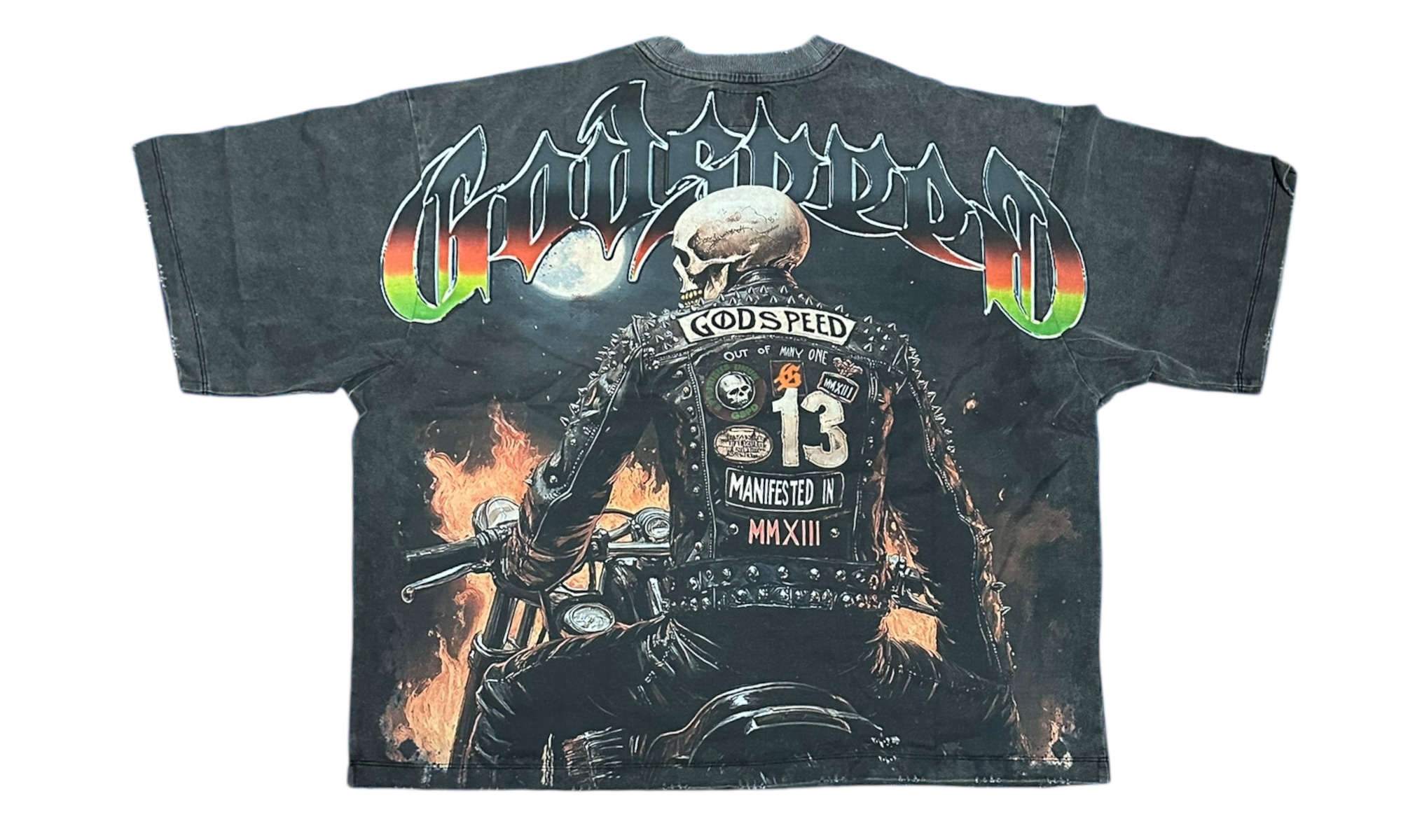Godspeed Biker Nation Washed Grey T-Shirt-Bullseye Sneaker Boutique