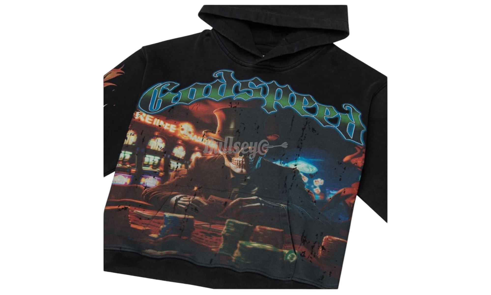 Godspeed Life's A Gamble Washed Black Hoodie (PreOwned)