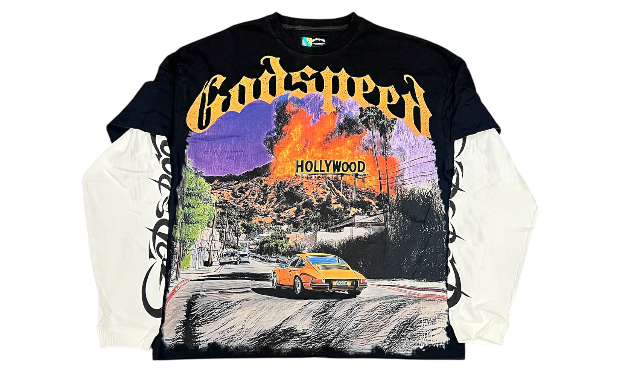 Godspeed Los Scandalous Black Layered Longsleeve T-Shirt-Bullseye Sneaker Boutique